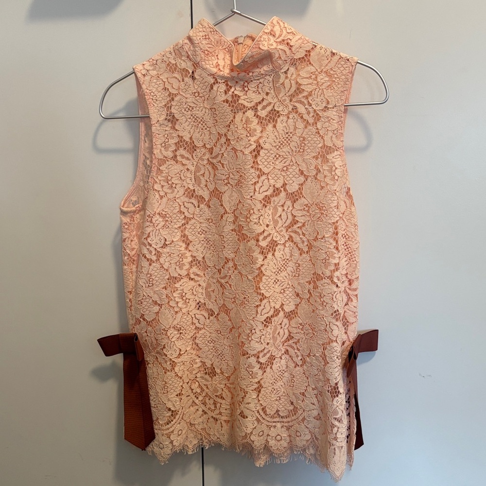 Ganni Lace Sleeveless Blouse